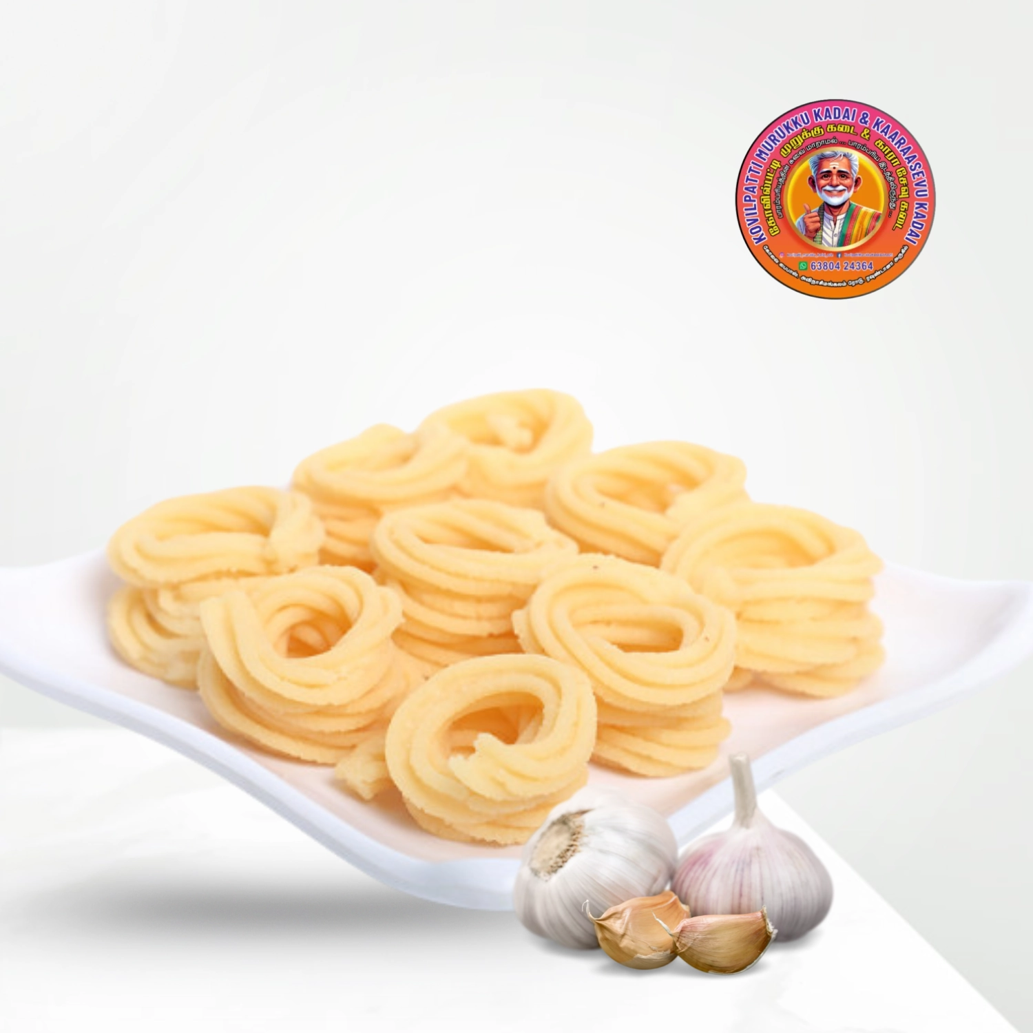 Thangapandian white garlic murukku 250 Grams தங்கபாண்டியன் பூண்டு முறுக்கு 250 கிராம்